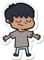 sticker of a cartoon happy boy png