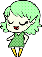 happy cartoon elf girl png
