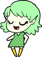 niña elfa feliz de dibujos animados png