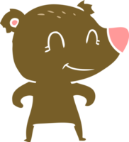 smiling bear flat color style cartoon png