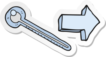 sticker of a cartoon thermometer png