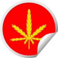 circulaire peeling autocollant excentrique dessin animé marijuana png