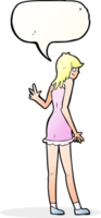 cartoon woman waving with speech bubble png