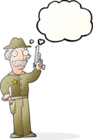 hand drawn thought bubble cartoon sheriff png