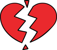 cute cartoon of a broken heart png