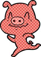 nervous cartoon pig png