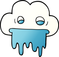 Cartoon-Doodle-Regenwolke png