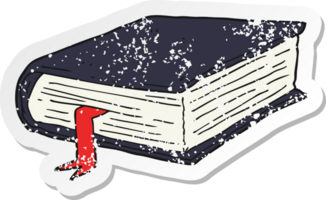 retro distressed sticker of a cartoon thick book png