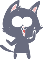 funny flat color style cartoon cat png