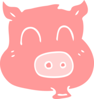 illustration en couleur plate du cochon png