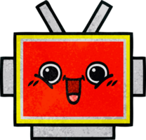 retro Grunge Textur Karikatur von ein Roboter Kopf png