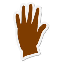 öppen hand klistermärke png