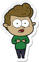 sticker of a cartoon staring man png