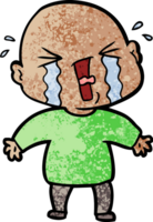 hombre calvo llorando de dibujos animados png