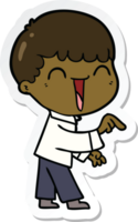 sticker of a cartoon happy man png