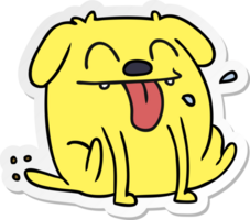 hand- getrokken sticker tekenfilm van schattig kawaii hond png