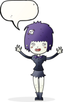 cartoon vampire girl with speech bubble png