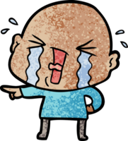 cartoon crying bald man png