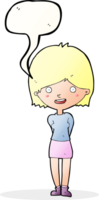 Cartoon freundliche Frau mit Sprechblase png