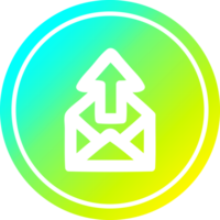 send email circular icon with cool gradient finish png