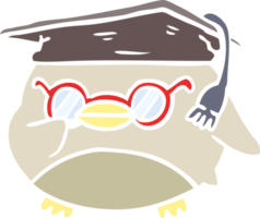 flat color style cartoon clever bird png