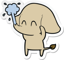 adesivo di un simpatico cartone animato elefante che spruzza acqua png