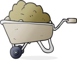 hand drawn cartoon wheelbarrow full of dirt png