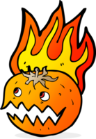 calabaza llameante de dibujos animados png