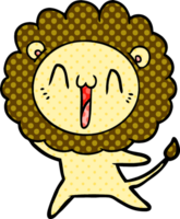 heureux, dessin animé, lion png