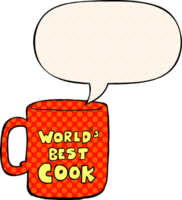 worlds best cook mug with speech bubble in comic book style png