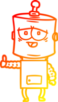 warm gradient line drawing of a cartoon robot png