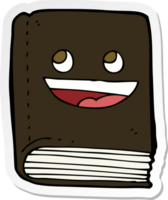 sticker of a cartoon happy book png