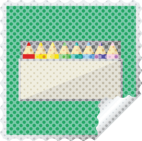 pack of coloring pencils graphic square sticker stamp png