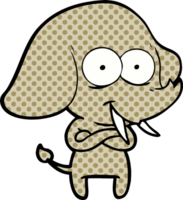 heureux, dessin animé, éléphant png