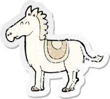 retro distressed sticker of a cartoon donkey png