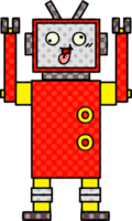 comic book style cartoon of a crazy robot png