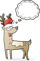 hand drawn thought bubble cartoon crazy reindeer png