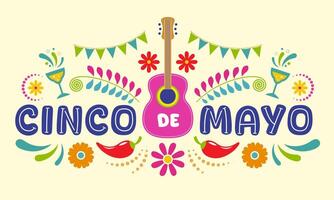 Cinco de Mayo, federal holiday in Mexico vector