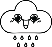 line drawing cartoon of a rain cloud png