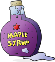 hand drawn cartoon maple syrup bottle png