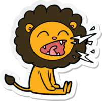 autocollant d'un lion rugissant de dessin animé png