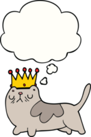 cartoon arrogant cat with thought bubble png