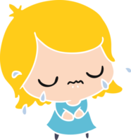 main tiré dessin animé de mignonne kawaii fille png