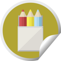 pack of coloring pencils graphic   illustration circular sticker png