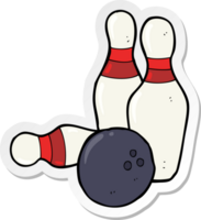 Aufkleber eines Bowling-Cartoons mit zehn Stiften png