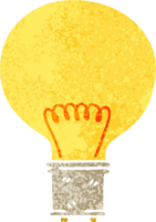 retro illustration style quirky cartoon light bulb png