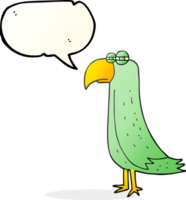 hand drawn speech bubble cartoon parrot png