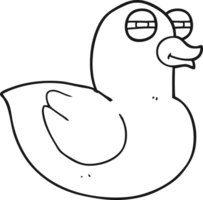 mão desenhado Preto e branco desenho animado engraçado borracha Pato png