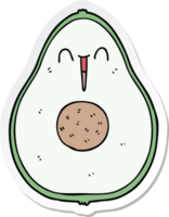 sticker of a cartoon happy avocado png
