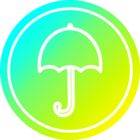 ouvert parapluie circulaire icône avec cool pente terminer png